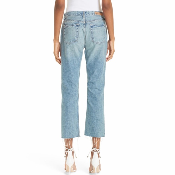 GRLFRND Tatum Crop Flare Distressed Raw Hem Jeans Sz 30 - Picture 10 of 12